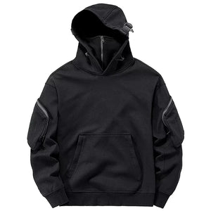Dark Soul High Neck Mask Pullover Hoodie Black, XS - Streetwear Hoodie - Slick Street