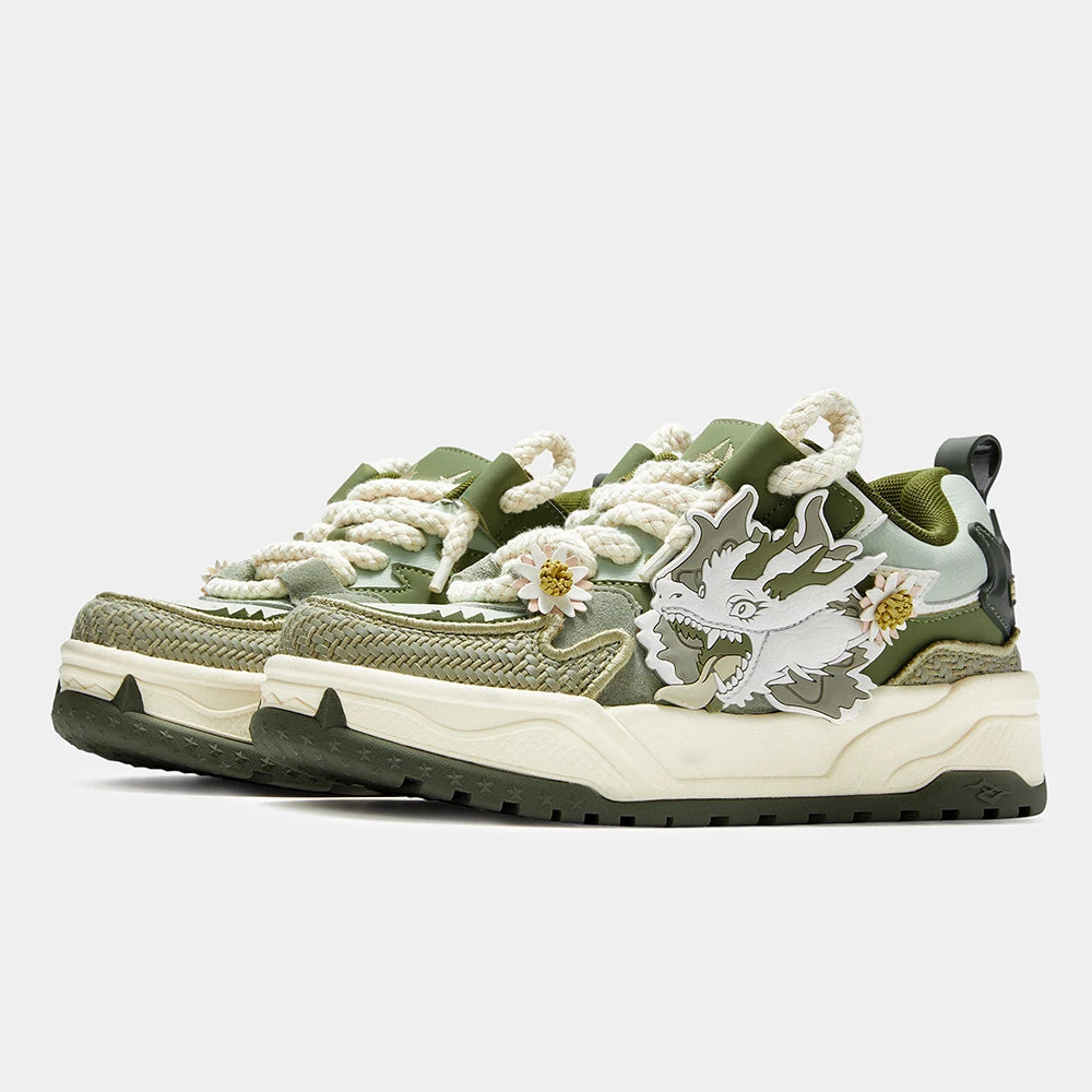 Sen-Dragon Green Sneakers , - Streetwear Footwear - Slick Street