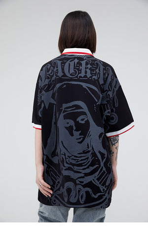 BLACKAIR Virgin Mary Graphic T-Shirt , - Streetwear T-Shirts - Slick Street