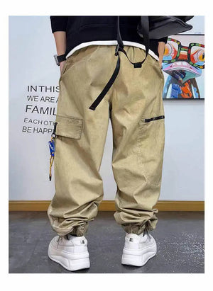 Plain Color Elastic Ankle Length Pants , - Streetwear Pants - Slick Street