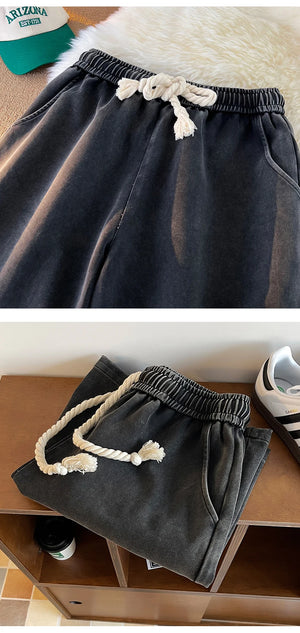 Gothic Washed Knee Length Shorts , - Streetwear Shorts - Slick Street