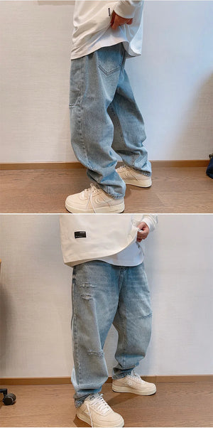 Denim Ripped Coin Pocket Jeans , - Streetwear Jeans - Slick Street