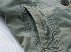 Hooded AR25 Denim Army Jacket , - Streetwear Jacket - Slick Street