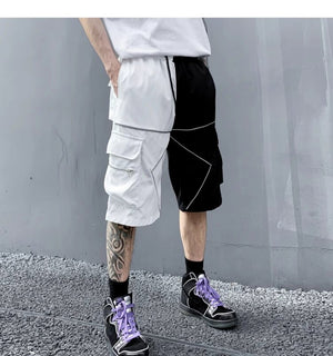 Solid Bermuda White Lining Shorts , - Streetwear Shorts - Slick Street