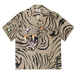 Wild Beast Tiger Shirt Khaki, S - Streetwear Shirt - Slick Street