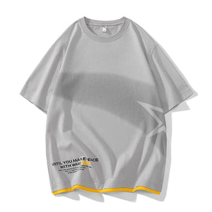 Falling Star Short Sleeves Loose T-Shirt Gray, XS - Streetwear T-Shirts - Slick Street