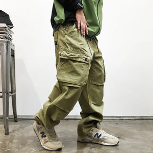 Tactical Straight Leg Elastic Waist Pants Army green, XXS - Streetwear Pants - Slick Street