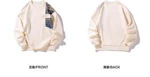 Romantic Bears Pattern Shoulder Patchwork Sweater , - Streetwear Sweater - Slick Street