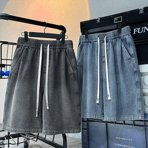 Rock Color Gothic Washed Drawstring Shorts , - Streetwear Shorts - Slick Street