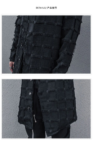 Mist Black Turtleneck Gothic Coat , - Streetwear Coat - Slick Street