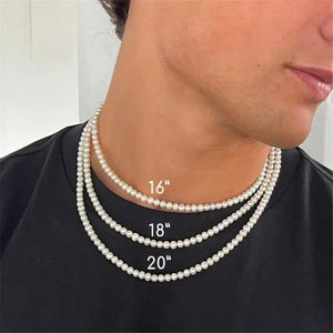 White Pearl Necklace , - Streetwear Necklace - Slick Street