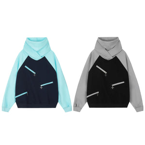 Double Neckline Multi Zipper Style Hoodie , - Streetwear Hoodie - Slick Street