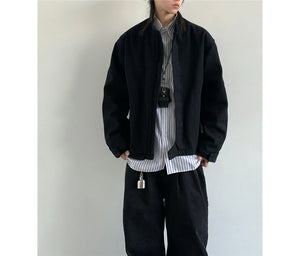 Plain Color Cropped Jacket , - Streetwear Jacket - Slick Street