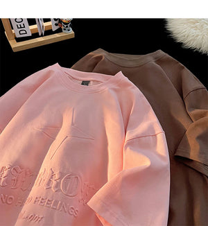 No Hard Feelings Star Polygons Embossed T-shirt , - Streetwear T-Shirts - Slick Street