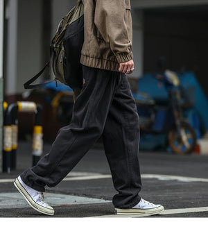 Casual Straight-Leg Trousers , - Streetwear Pants - Slick Street