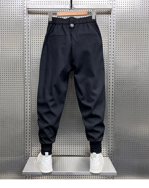 Wrinkled High Waist Button-Up Pants , - Streetwear Pants - Slick Street