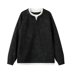 Fake Two Piece Tie-Dye Sweatshirt , - Streetwear Sweatshirts - Slick Street