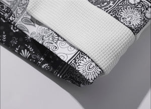 TwoTone Waffle Knit Layered Sweatshirt , - Streetwear Sweatshirts - Slick Street