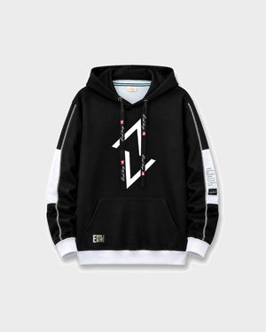 Gridline Contrast Hoodie , - Streetwear Hoodie - Slick Street