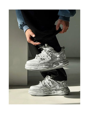 Wraith Low - Distressed White , - Streetwear Shoes - Slick Street
