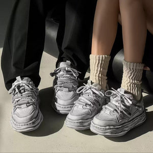 Wraith Low - Distressed White , - Streetwear Shoes - Slick Street
