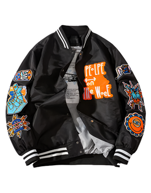 WOEF Varsity Jacket , - Streetwear Bomber Jacket - Slick Street