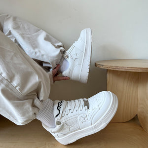 Star Eli1 Skate Sneakers - White , - Streetwear Shoes - Slick Street