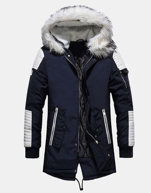 Fur Hood Winter Coat Navy, XS - Streetwear Jackets - Slick Street