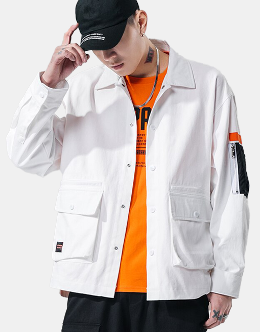 P12 Jacket White, XS - Streetwear Jackets - Slick Street