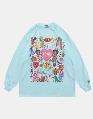 Hope Sweater Blue, XS - Streetwear Sweatshirts - Slick Street