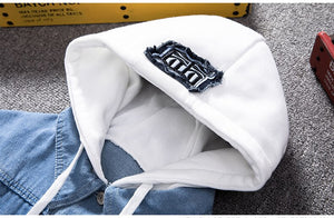 S Denim Hooded Jacket , - Streetwear Jackets - Slick Street