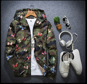 Butterfly Camo Windbreaker , - Streetwear Jackets - Slick Street