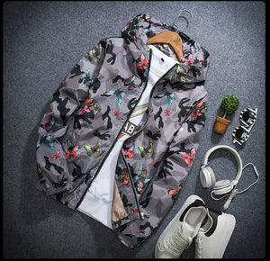 Butterfly Camo Windbreaker , - Streetwear Jackets - Slick Street
