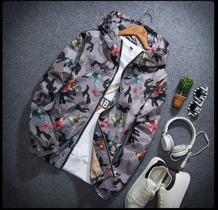 Butterfly Camo Windbreaker ,  - Streetwear Jackets - Slick Street