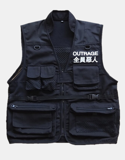 OUTRAGE Vest Black, XS - Streetwear Coats - Slick Street