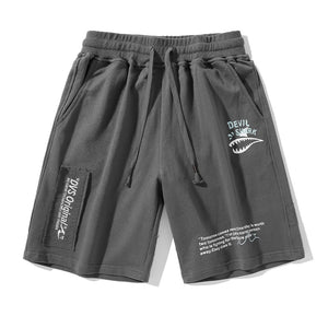 Devil Shark Shorts Gray, XS - Streetwear Shorts - Slick Street
