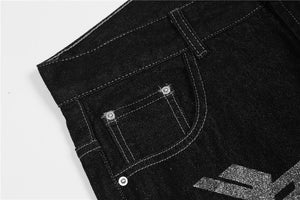 Dollar Print Black Denim Jeans , - Streetwear Jeans - Slick Street