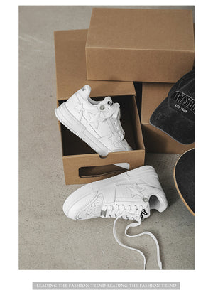 Star Eli1 Skate Sneakers - White , - Streetwear Shoes - Slick Street