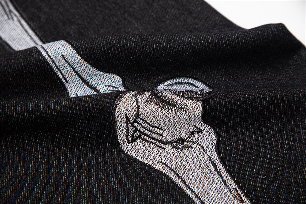 Skeleton Hand Black Jeans ,  - Streetwear Jeans - Slick Street