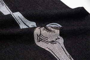 Skeleton Hand Black Jeans ,  - Streetwear Jeans - Slick Street