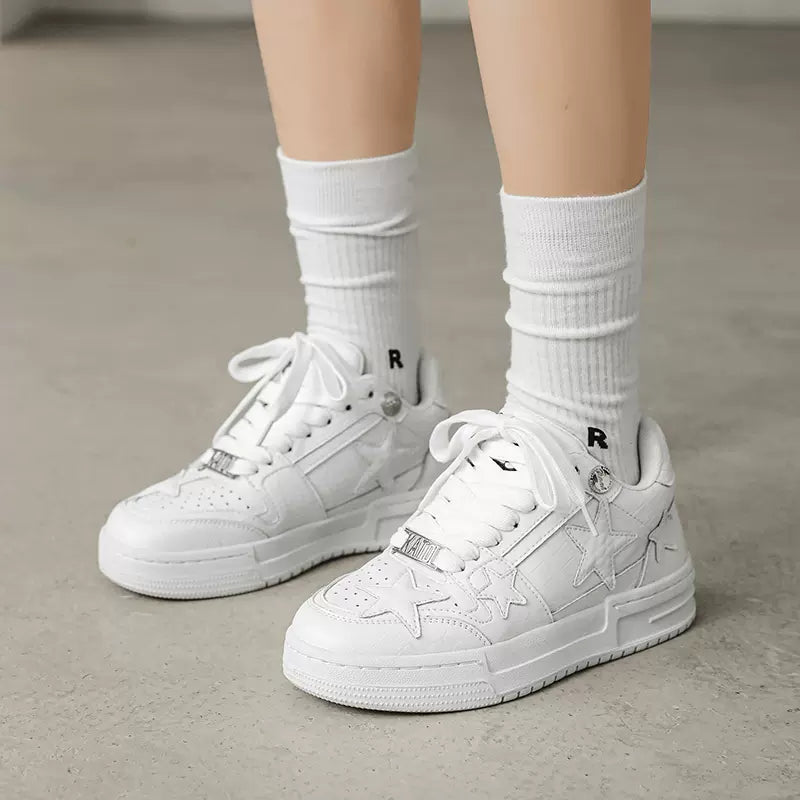 Star Eli1 Skate Sneakers - White ,  - Streetwear Shoes - Slick Street