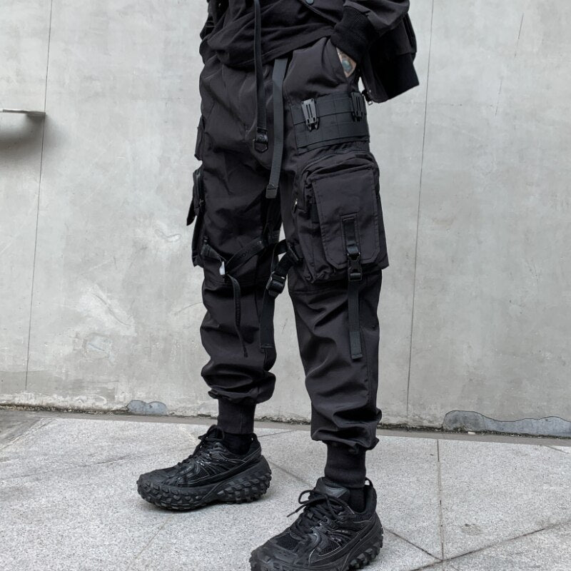 BlackOut Cargo Pants V2 XS, Black - Streetwear Cargo Pants - Slick Street