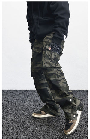 AM23 Straight Camo Cargo Pants , - Streetwear Cargo Pants - Slick Street