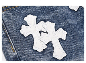The Crucifix Cross Patch Jeans , - Streetwear Jeans - Slick Street