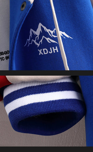 XDJH Hooded Varsity Jacket , - Streetwear Jacket - Slick Street