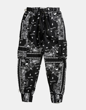 Graffiti V1 Cargo Joggers XS, Black - Streetwear Cargo Pants - Slick Street