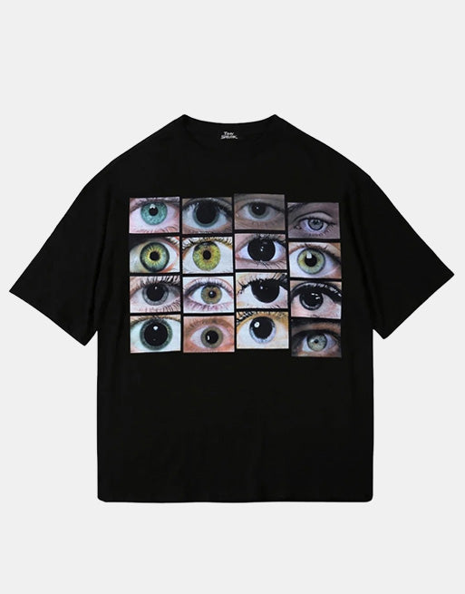 Eyes World T-Shirt Black, XS - Streetwear T-Shirt - Slick Street