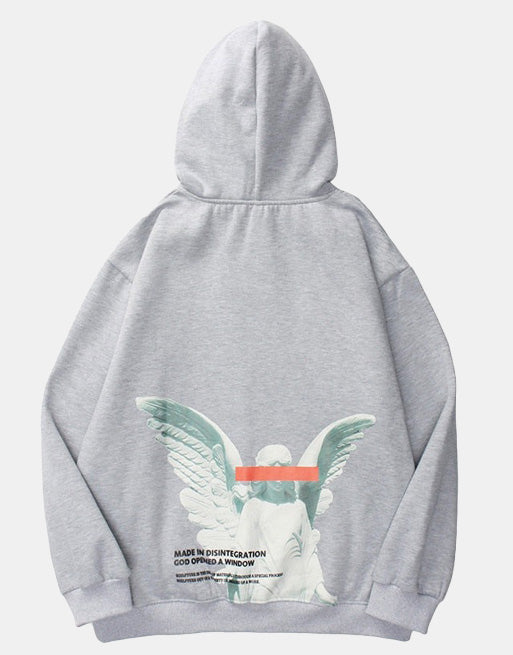Angel God Hoodie Gray, M - Streetwear Hoodie - Slick Street