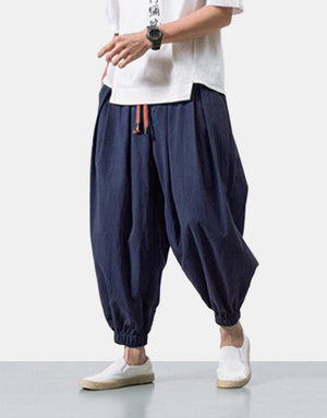 Red String Harem Pants Navy, XS - Streetwear Pants - Slick Street