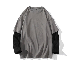 Raglan Sleeves Shirt Dark Gray Black, XXS - Streetwear Shirt - Slick Street